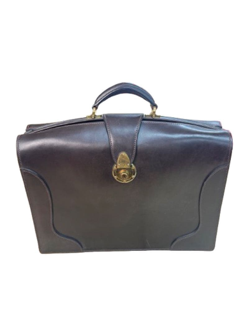 万双 三つマチダレスバッグ ブライドルレザー ビジネスバッグ ダークブラウン