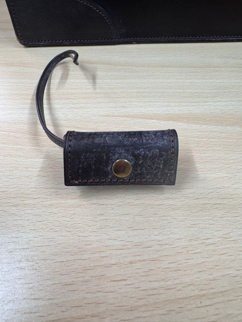 万双 三つマチダレスバッグ ブライドルレザー ビジネスバッグ ダークブラウン