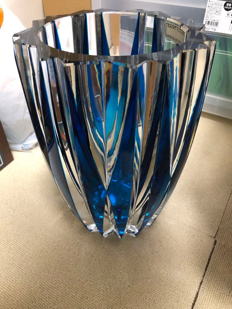 サンルイスSAINT LOUIS FRANCEクリスタル花瓶　レトロ　10Kg