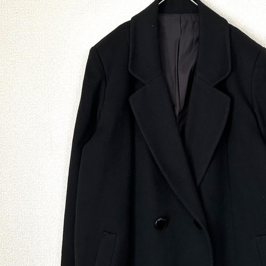 チェスターコート ロングコート ダブル カシミヤ100% ポケット付き 大きめ