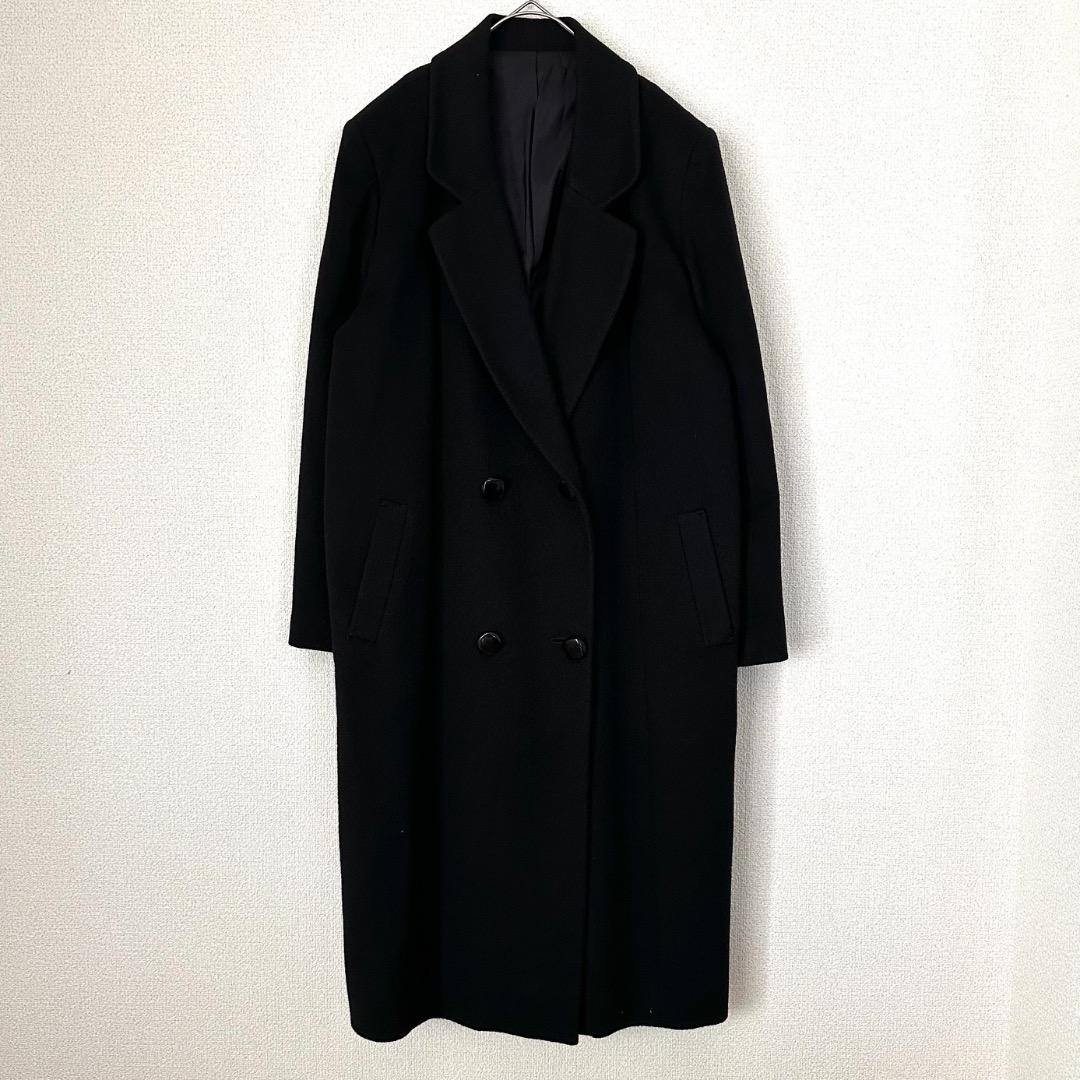 チェスターコート ロングコート ダブル カシミヤ100% ポケット付き 大きめ