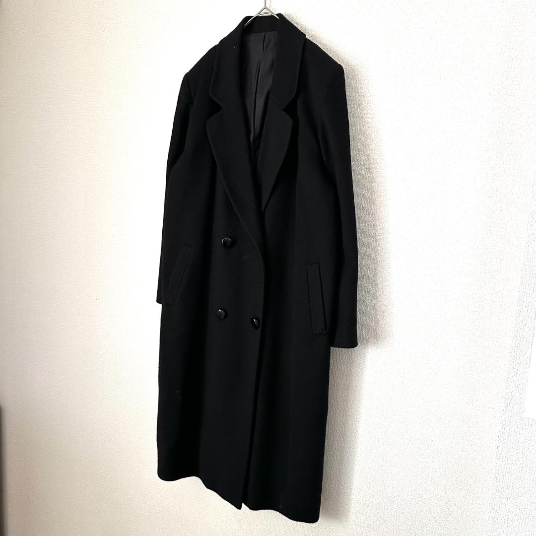 チェスターコート ロングコート ダブル カシミヤ100% ポケット付き 大きめ