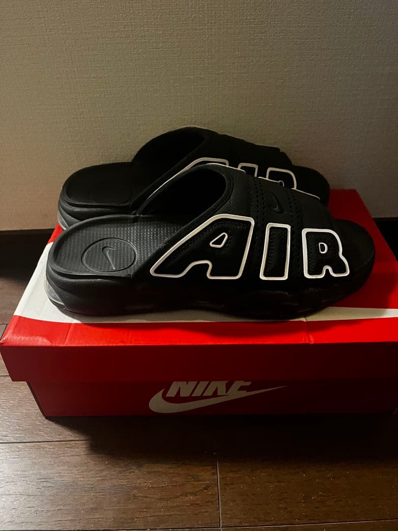 靴 nike AIR MORE UPTEMPO SLIDE BLACK 27cm