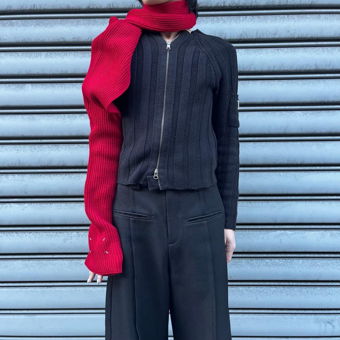 11AW Maison Margiela muffler red ④着画あり