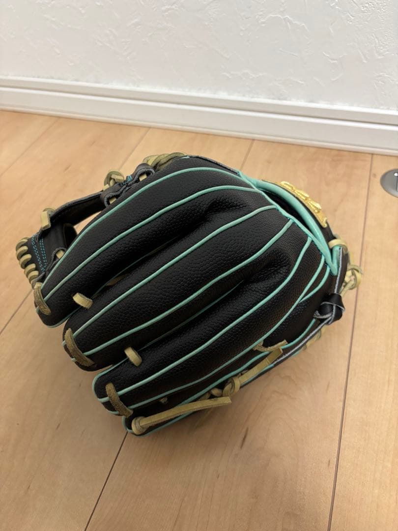 Wilson 軟式野球グローブ 右手用 黒/水色/87型