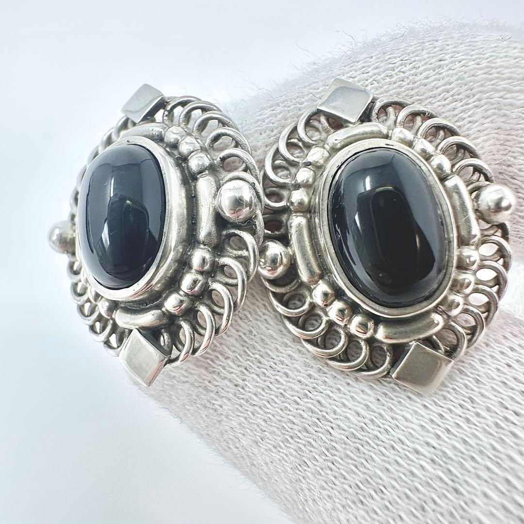   19B カフス　オニキス　シルバー　　925