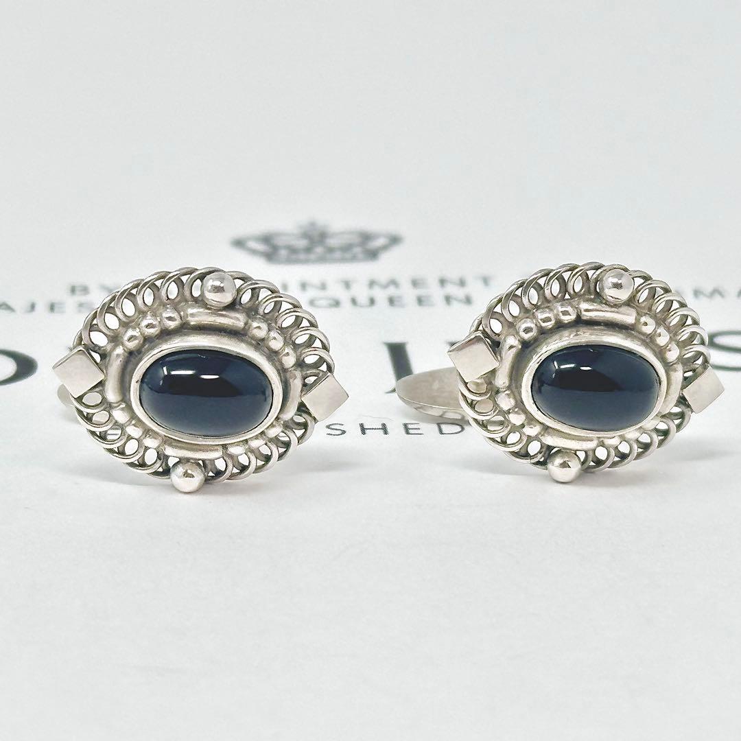   19B カフス　オニキス　シルバー　　925