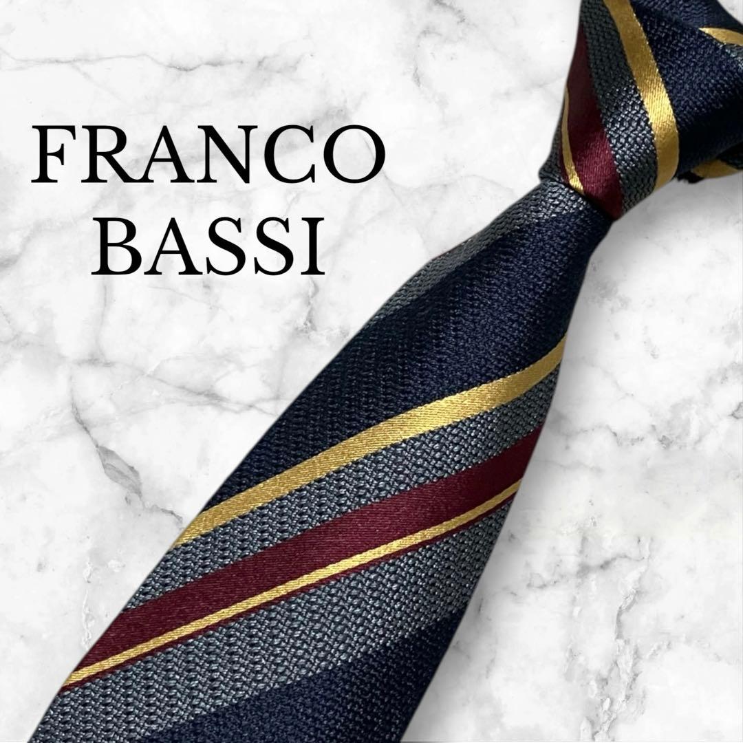 【希少】FRANCO BASSI　ネクタイ　GOLDEN 80 レジメンタル