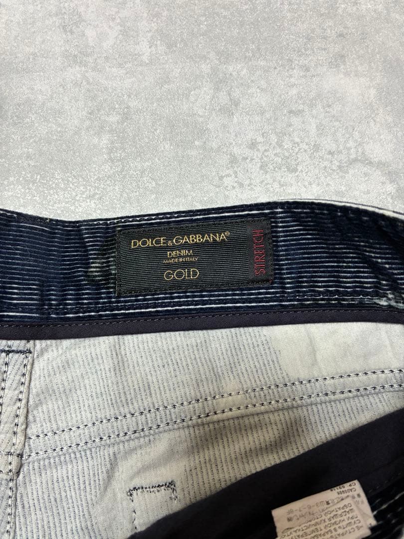 DOLCE&GABBANA DENIME GOLD 花柄 コーデュロイパンツ