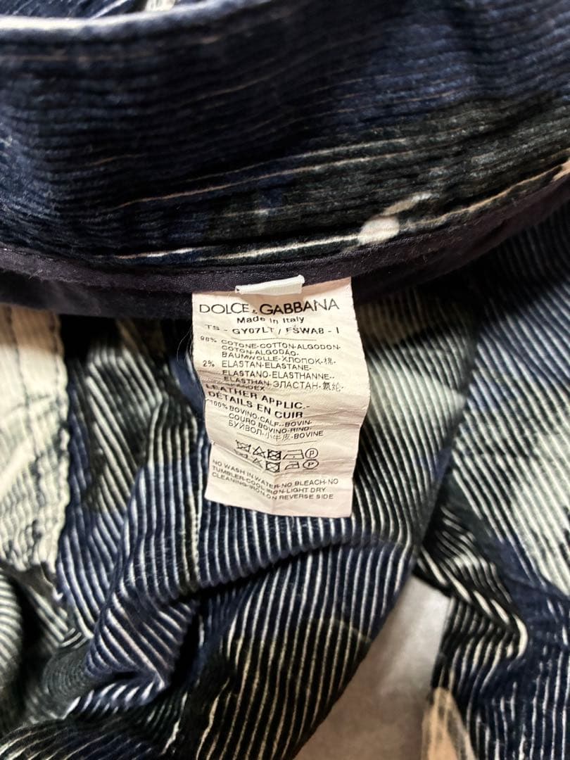 DOLCE&GABBANA DENIME GOLD 花柄 コーデュロイパンツ