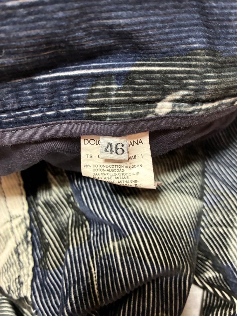 DOLCE&GABBANA DENIME GOLD 花柄 コーデュロイパンツ