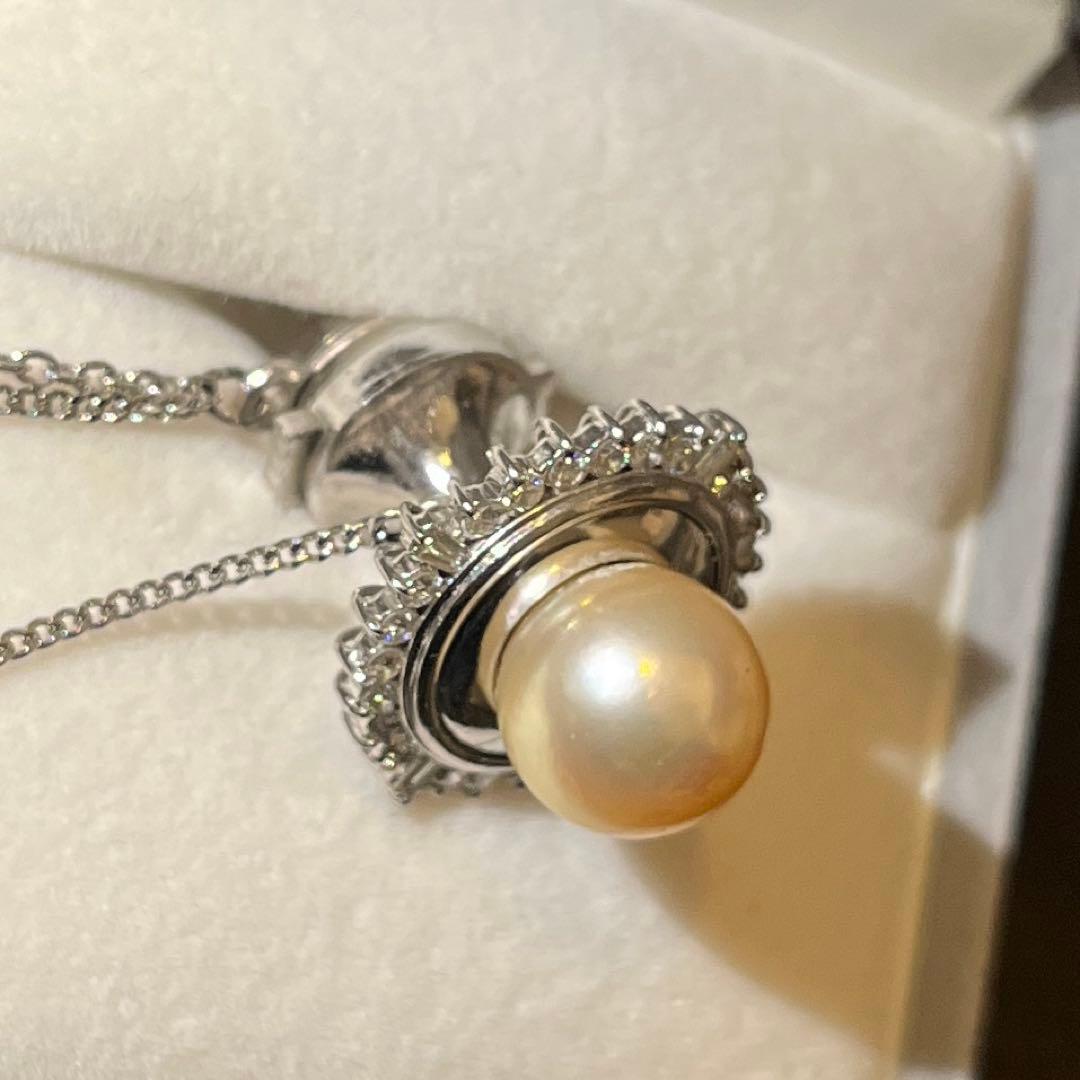タイピン パール 真珠 Pt900 ダイヤモンド0.52