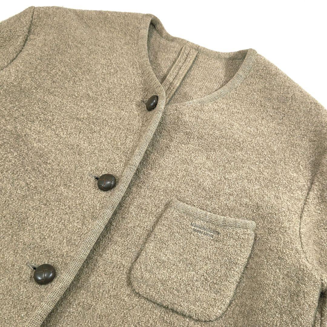 マドモアゼルノンノン ウールジャケット ノーカラー 日本製 ベージュ