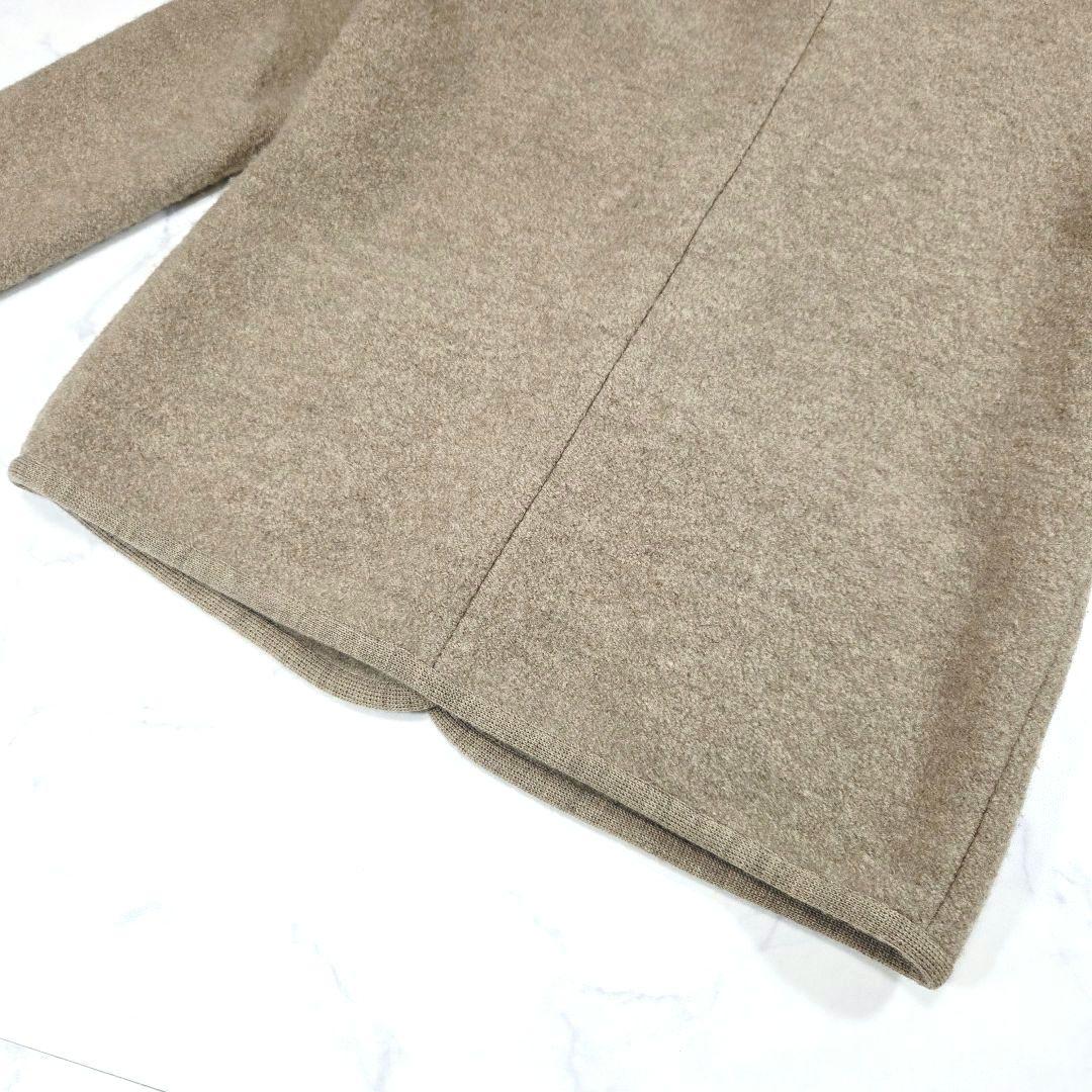 マドモアゼルノンノン ウールジャケット ノーカラー 日本製 ベージュ