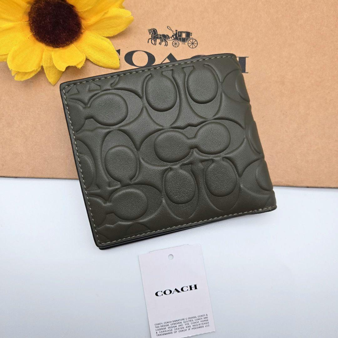 COACH 折り財布 新品 オリーブ 最新作 限定品 お札入れ 小銭入れ