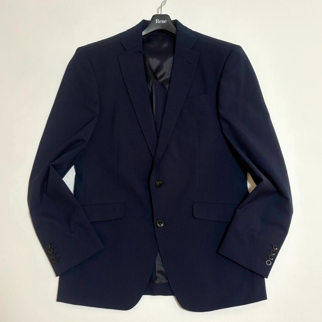 【美品】スーツセレクト ビジネススーツ 3ピース ベスト 無地 A6 L相当 紺