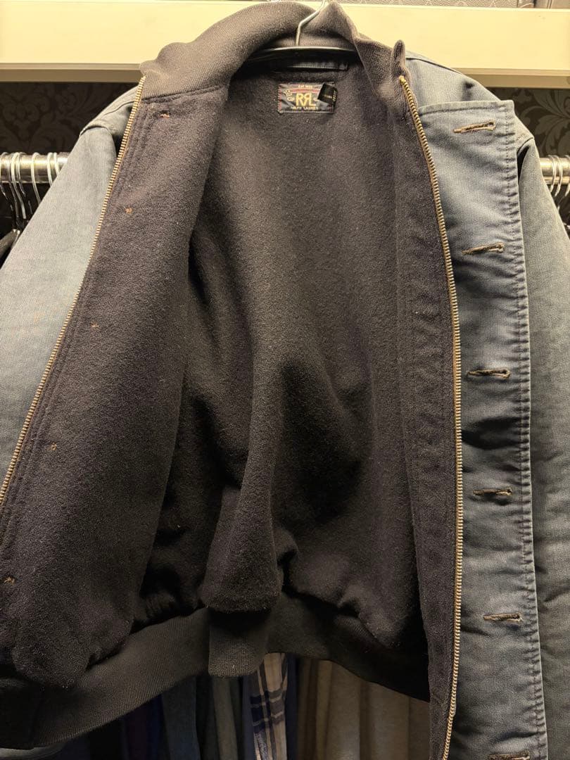 RRL ダブルアールエル デッキジャケット 濃紺 激渋 鬼フェード加工 サイズM