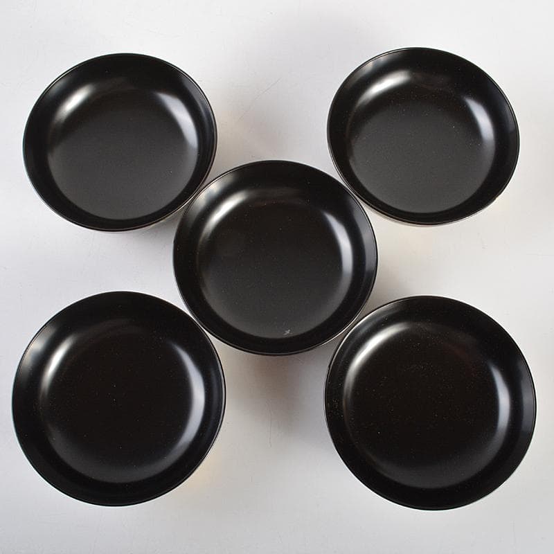 茶道具　山中塗　塗師　辻石斎造　糸目尾花椀　五客　共布共箱　U　R7473