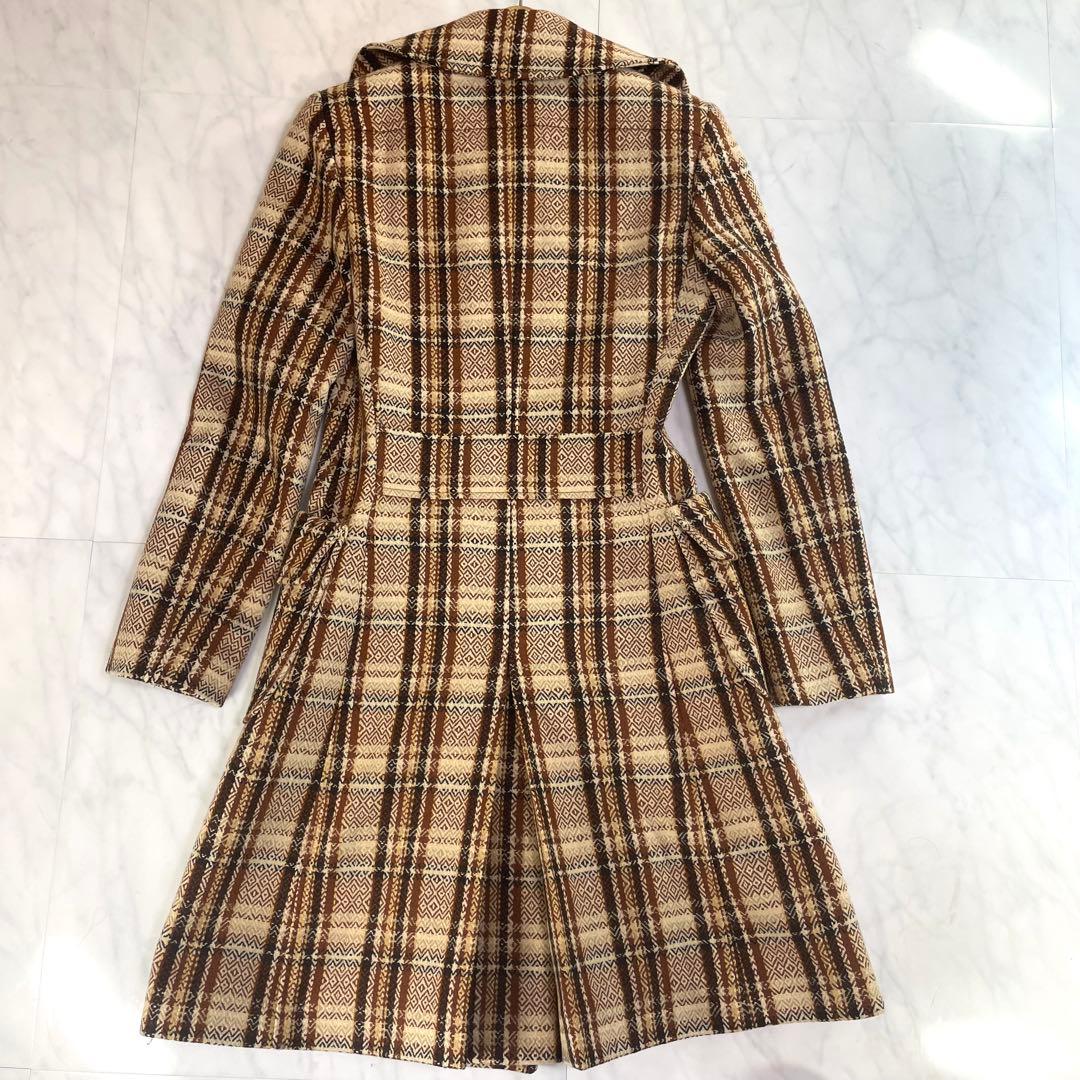 ✨未使用に近い✨ドルチェ&ガッバーナ 総柄 チェスターコート チェック ベージュ