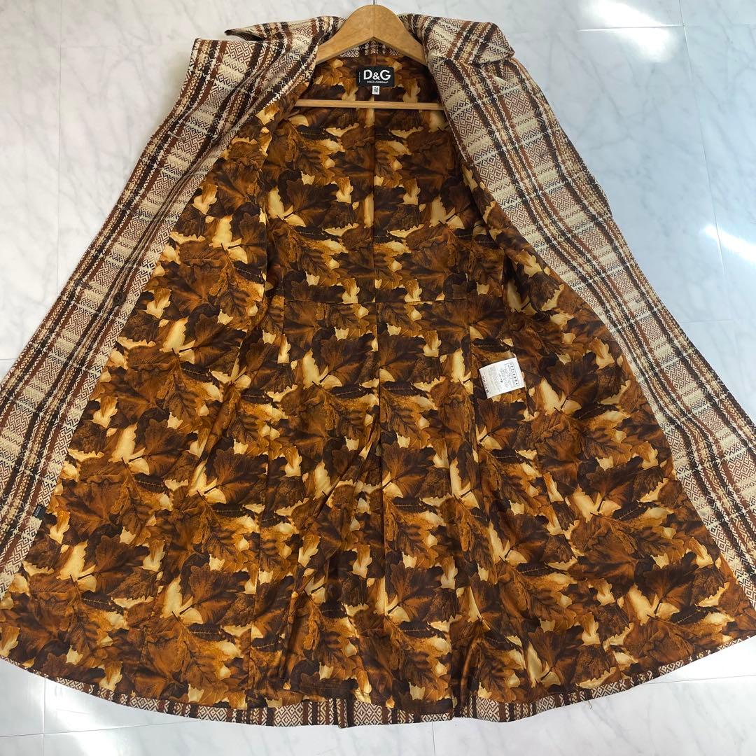 ✨未使用に近い✨ドルチェ&ガッバーナ 総柄 チェスターコート チェック ベージュ