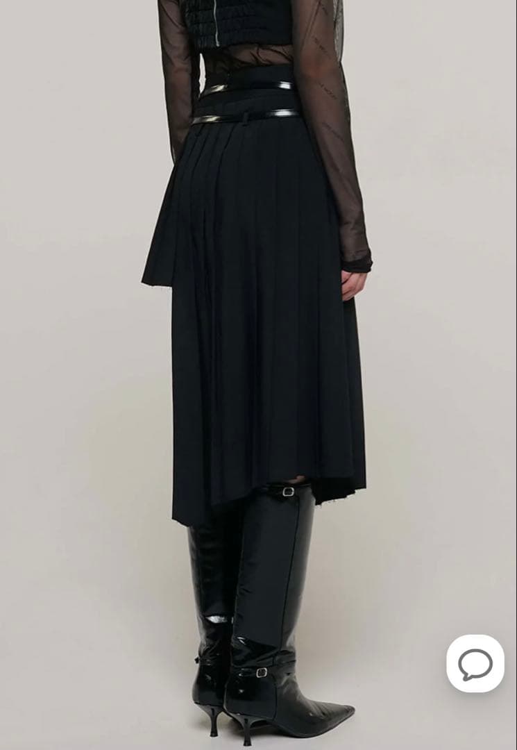 josemoon SCREW PLEATS SKIRT ブラック