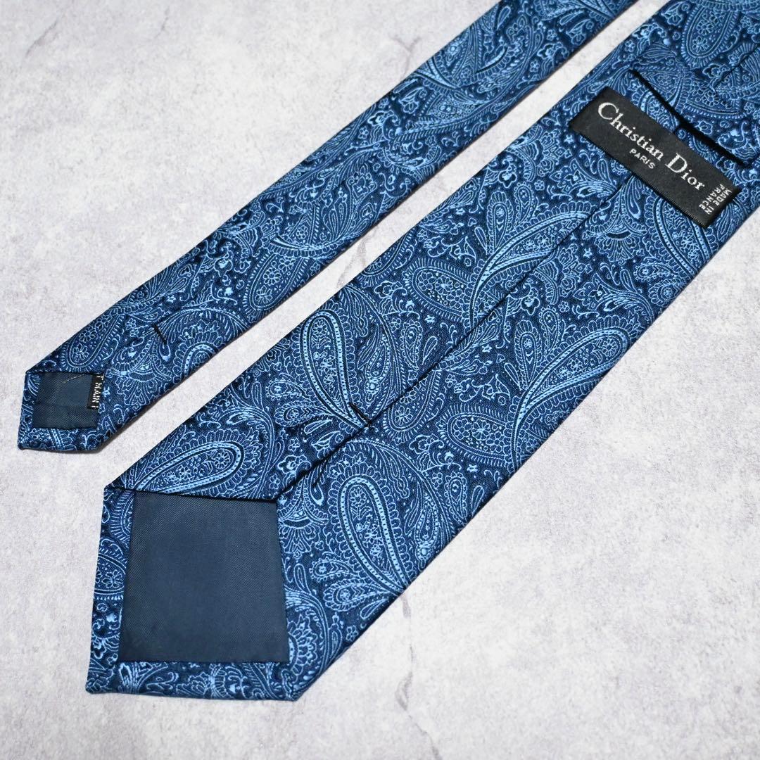 【未使用級】Dior ネイビー ペイズリー ネクタイ