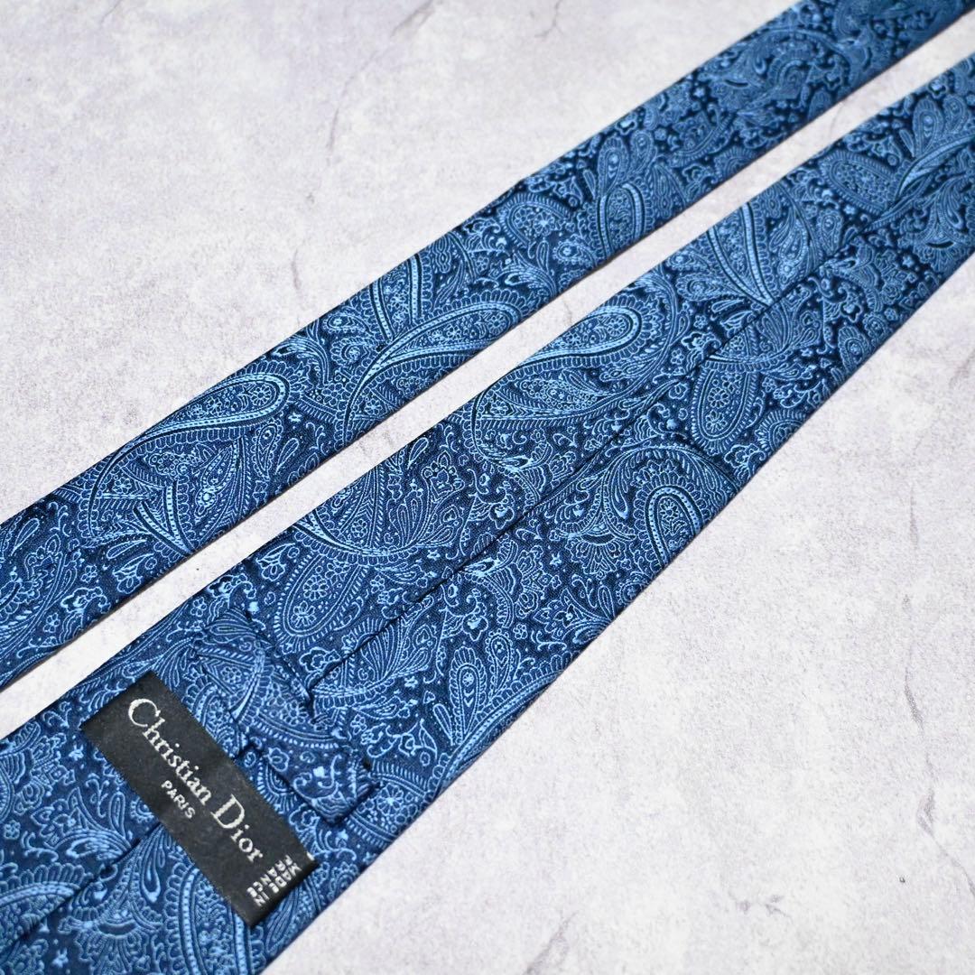 【未使用級】Dior ネイビー ペイズリー ネクタイ