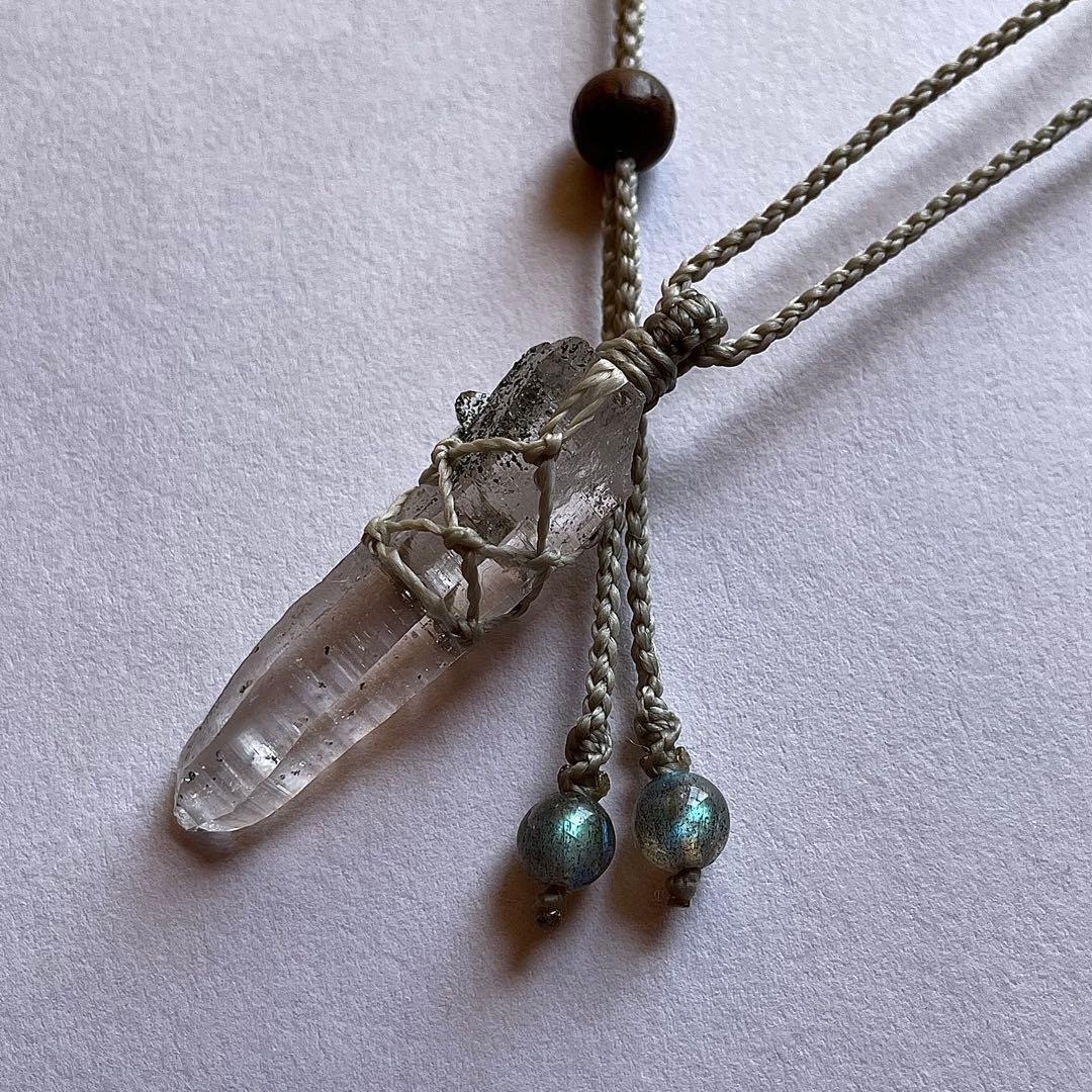 ヒマラヤ水晶 ガネッシュヒマール ＊ マクラメネックレス ペンダント23