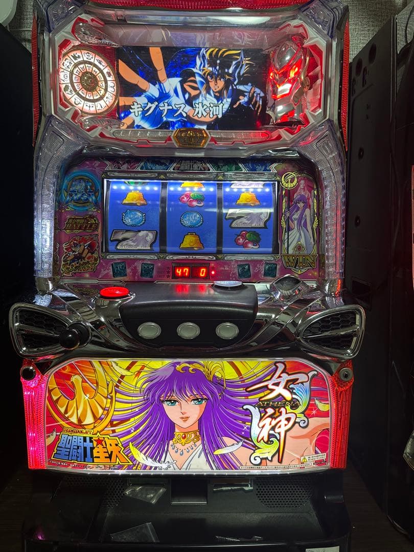 三洋 初代 聖闘士星矢 (レア女神パネル)スロット 実機 5号機 不要機