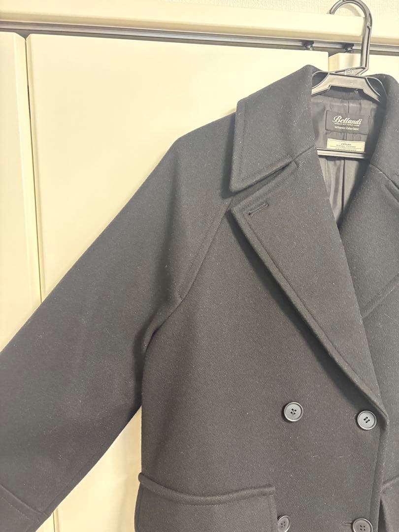 美品　Bellandi ミドルPコート　ブラック