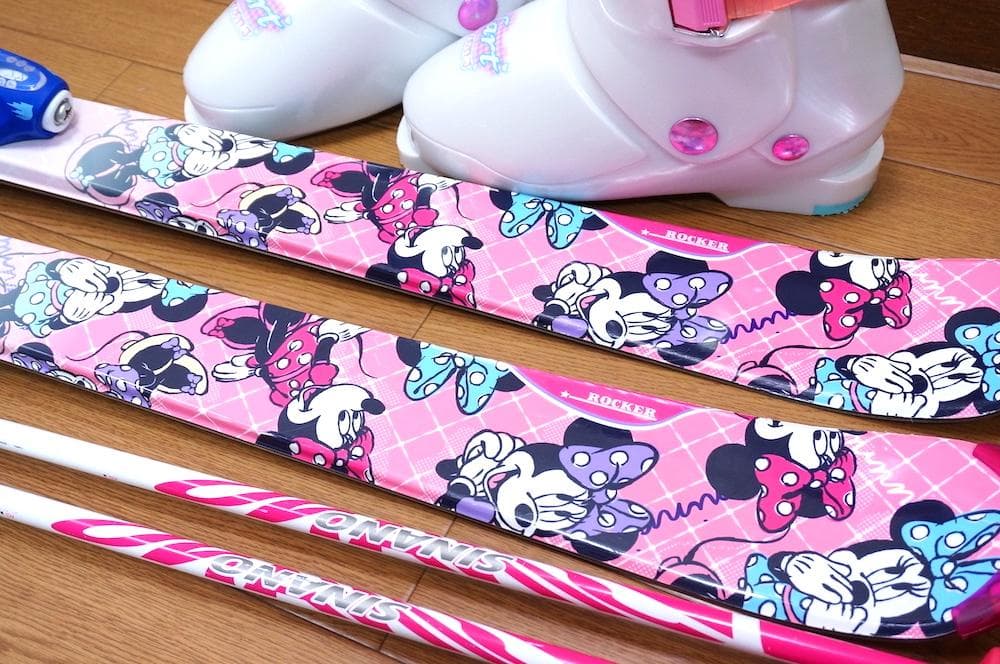 メンテ済 138cm 靴24cm HART ミニーちゃん柄 スキーセット