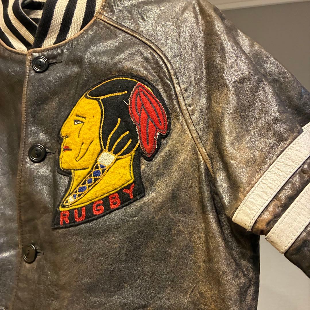 POLO RUGBY ラルフローレン レザージャケット インディアン スタジャン