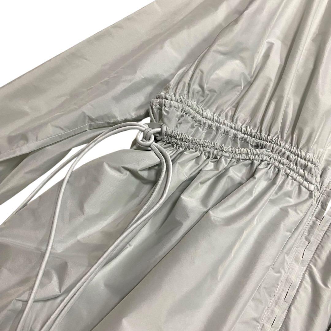 タグ付き　Drawer ドゥロワー ノーカラー ロングコート　撥水　ロゴ刺繍　S