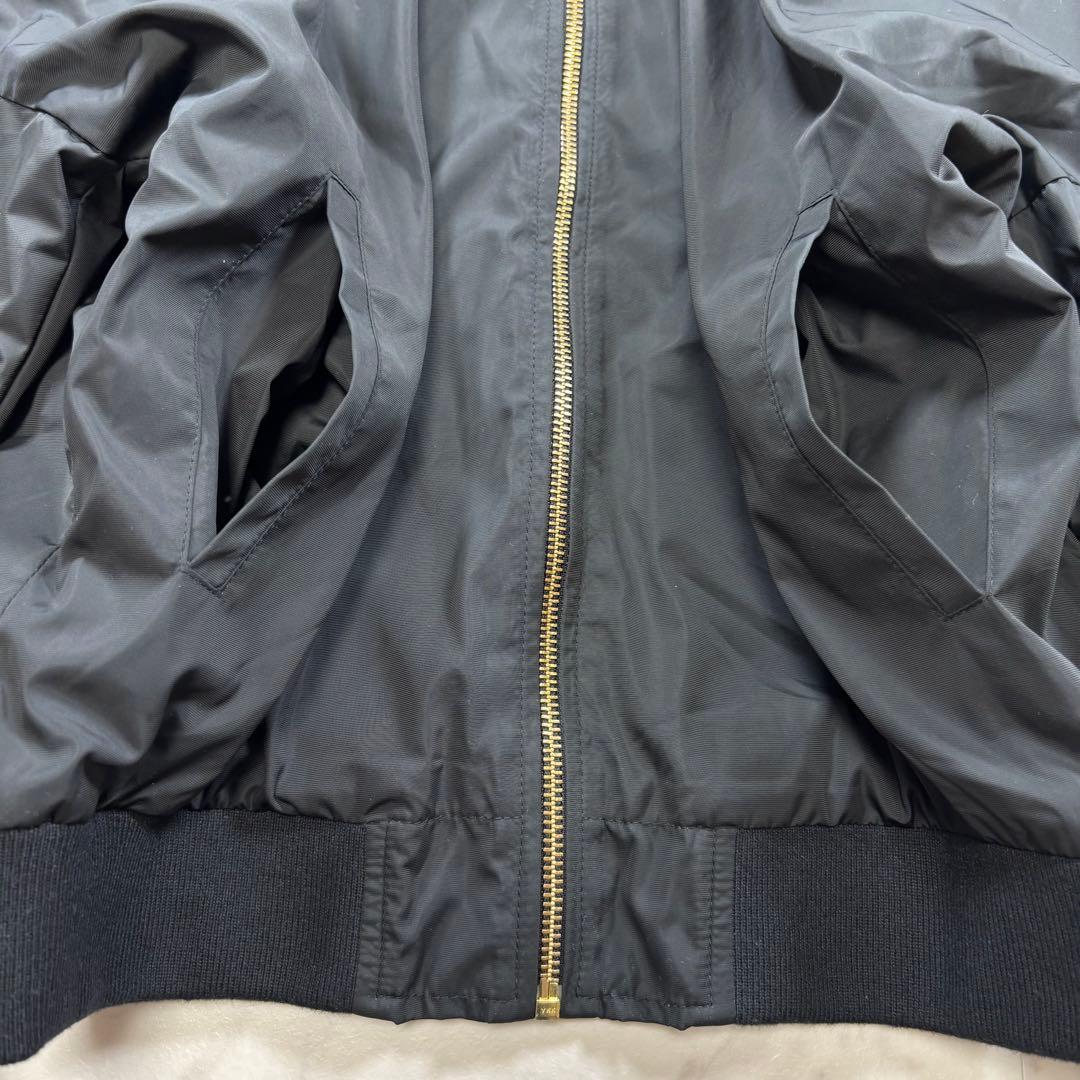 タマオワールド 刺繍ジャケット 猫柄 動物柄 MA-1 黒 ブラック