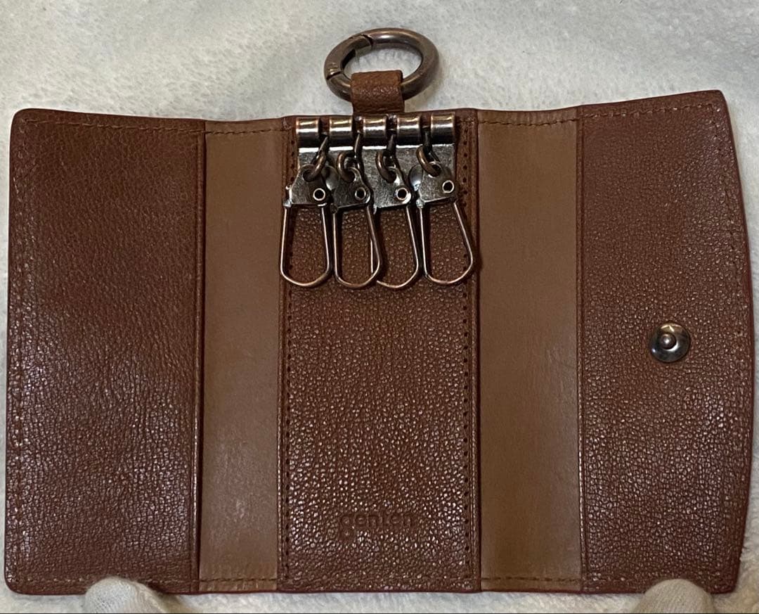 極美品✨ genten ゲンテン Nodo ノード キーケース 山羊革 ブラウン