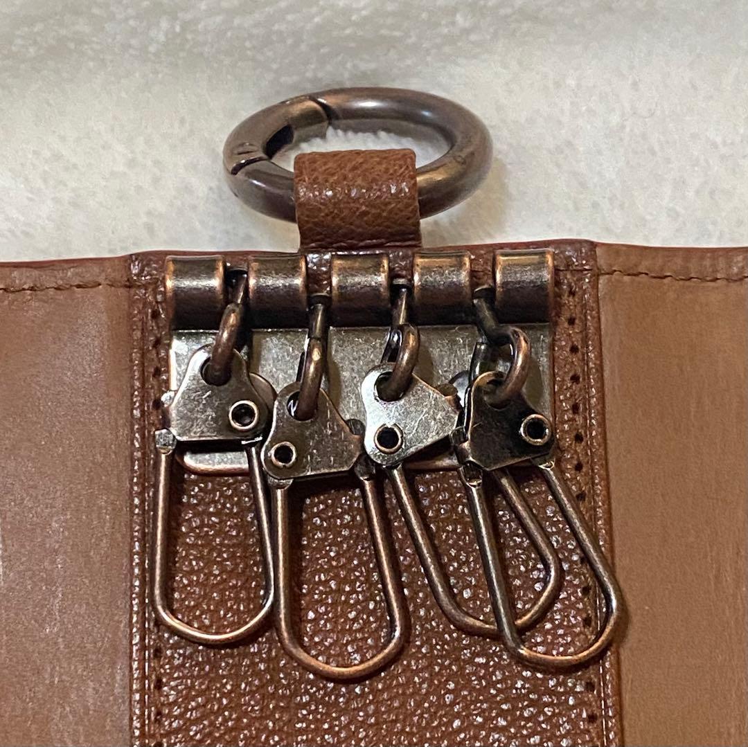 極美品✨ genten ゲンテン Nodo ノード キーケース 山羊革 ブラウン