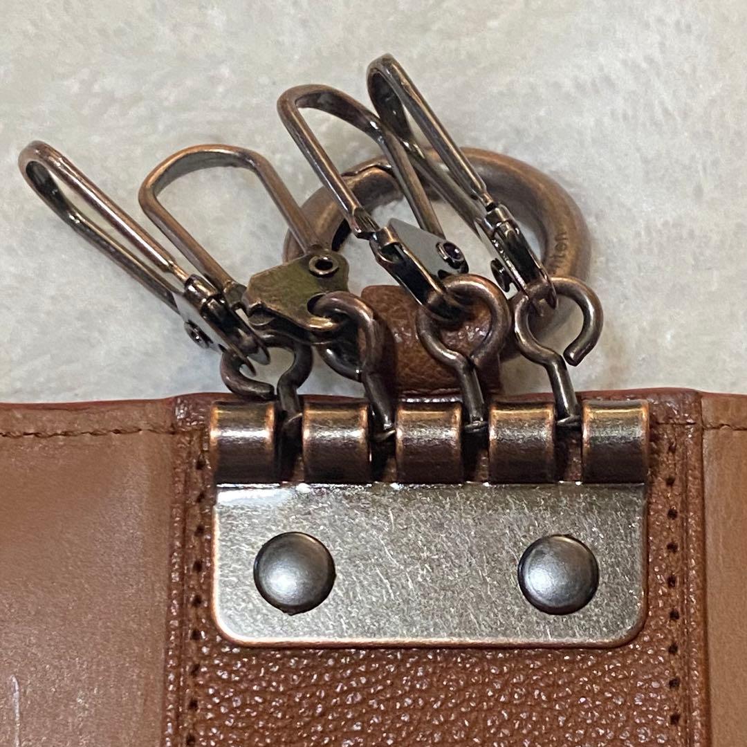 極美品✨ genten ゲンテン Nodo ノード キーケース 山羊革 ブラウン