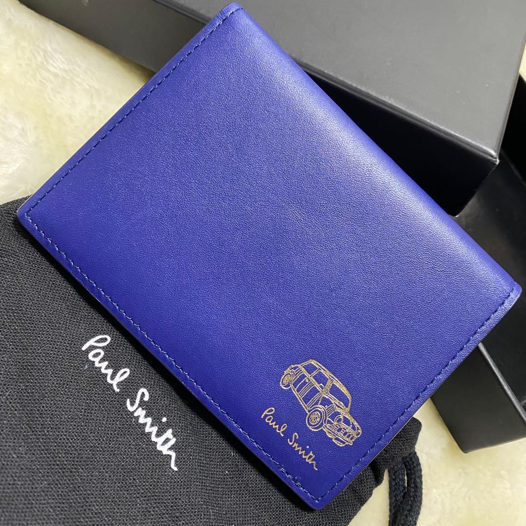 未使用保管品✨ポールスミスミニ財布カードケース青レザーミニクーパー箱&保存袋付き