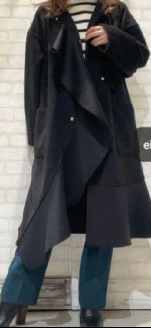 エイミーロウ　ボンディング　フリル　ビーバー　コート　ワンピ　ニット