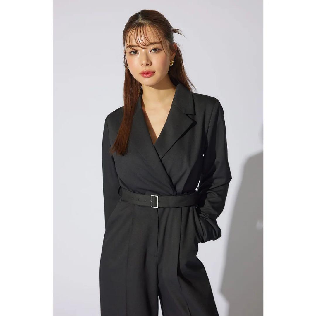 rienda テーラードデザインロンパース BLK 美品