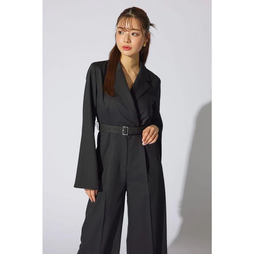 rienda テーラードデザインロンパース BLK 美品