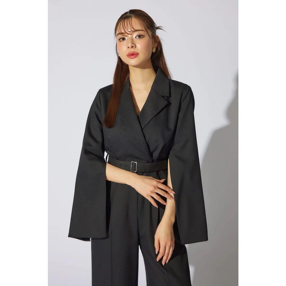 rienda テーラードデザインロンパース BLK 美品