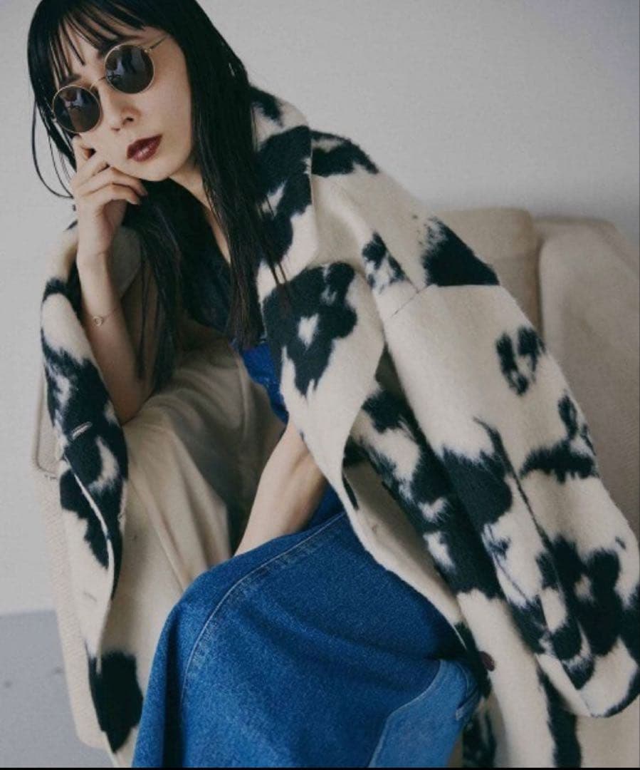 ジャケット・アウター AMERI UND SHADOW FLOWER WOOL COAT S