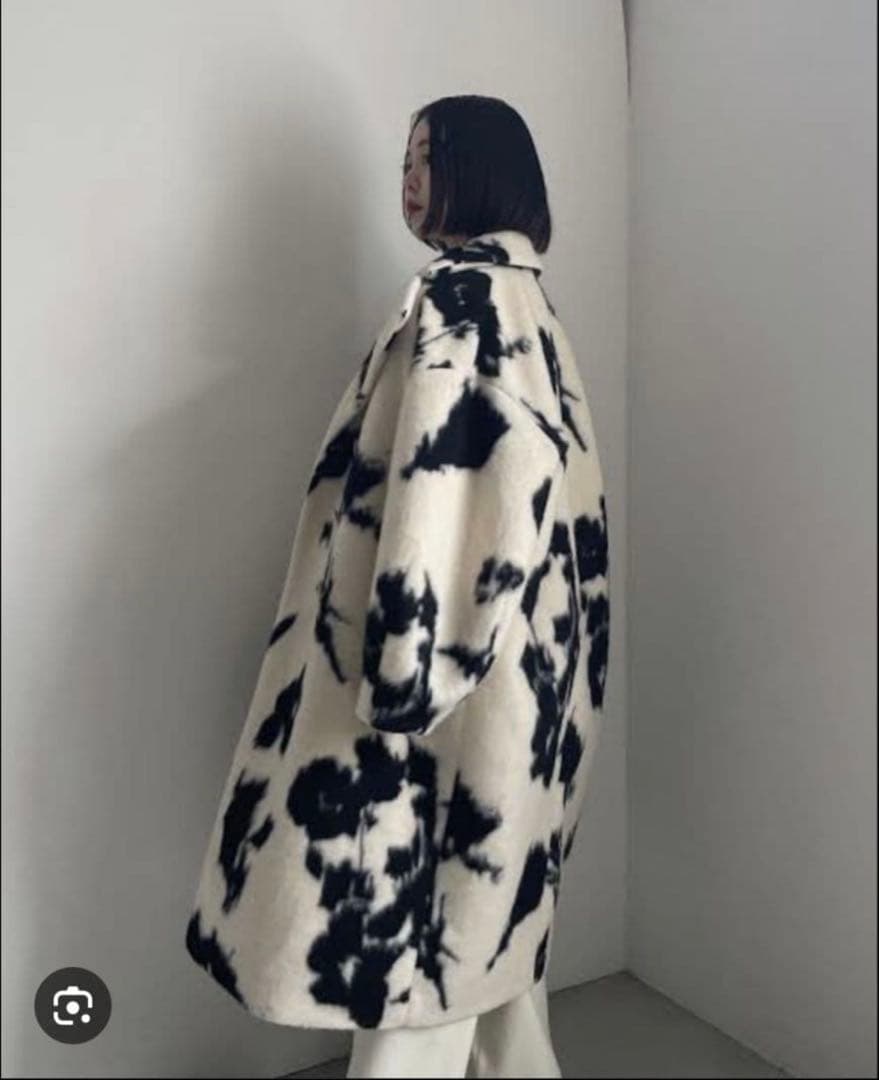 ジャケット・アウター AMERI UND SHADOW FLOWER WOOL COAT S