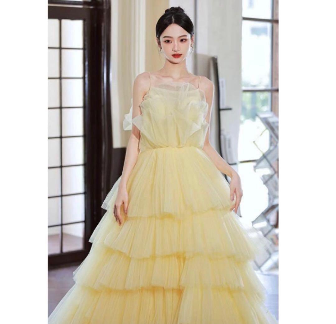 イエロー カラードレス チュール dress production 風