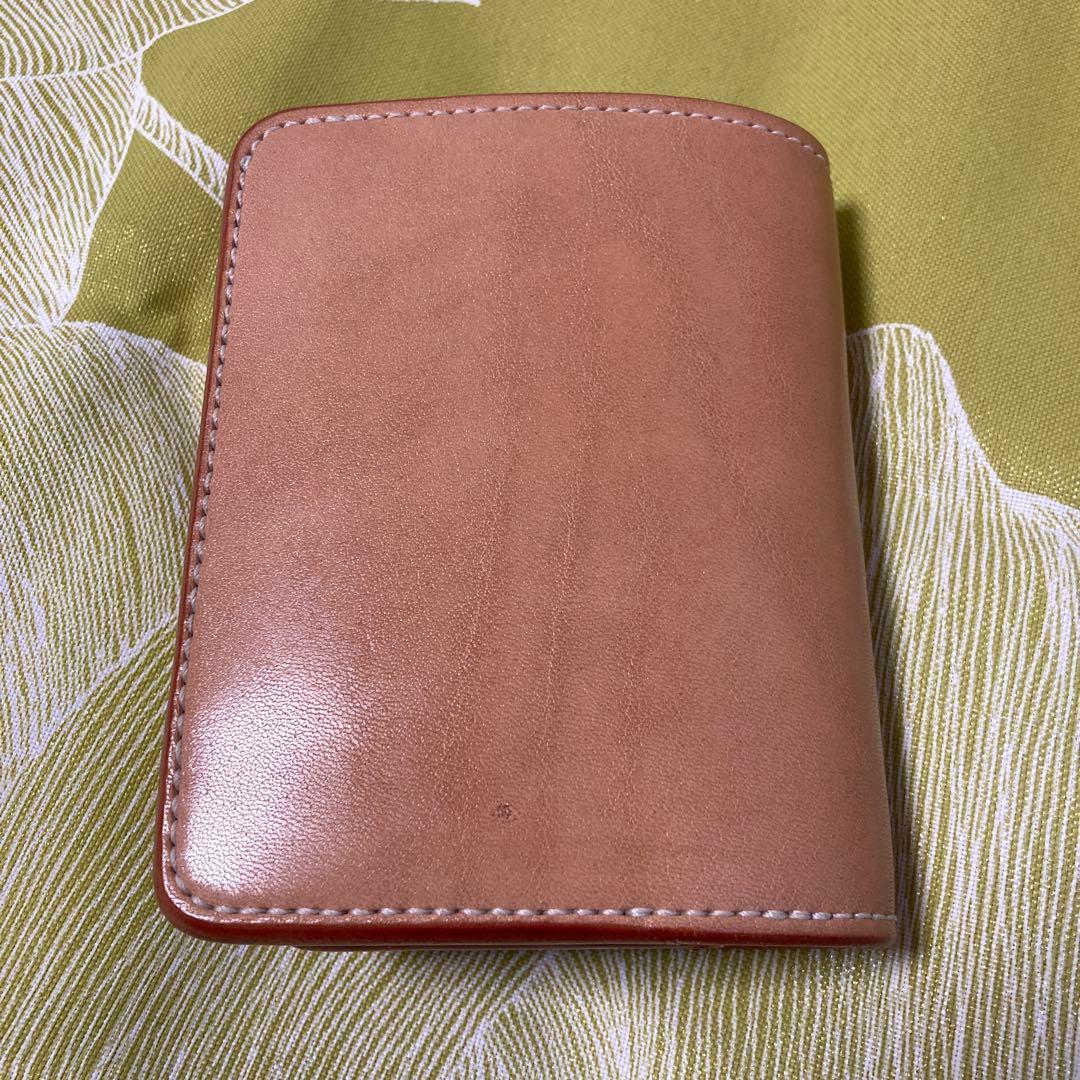 ヌメ革財布メンズ二つ折り手縫いミドルウォレット栃木レザーボックス小銭入れタイプ