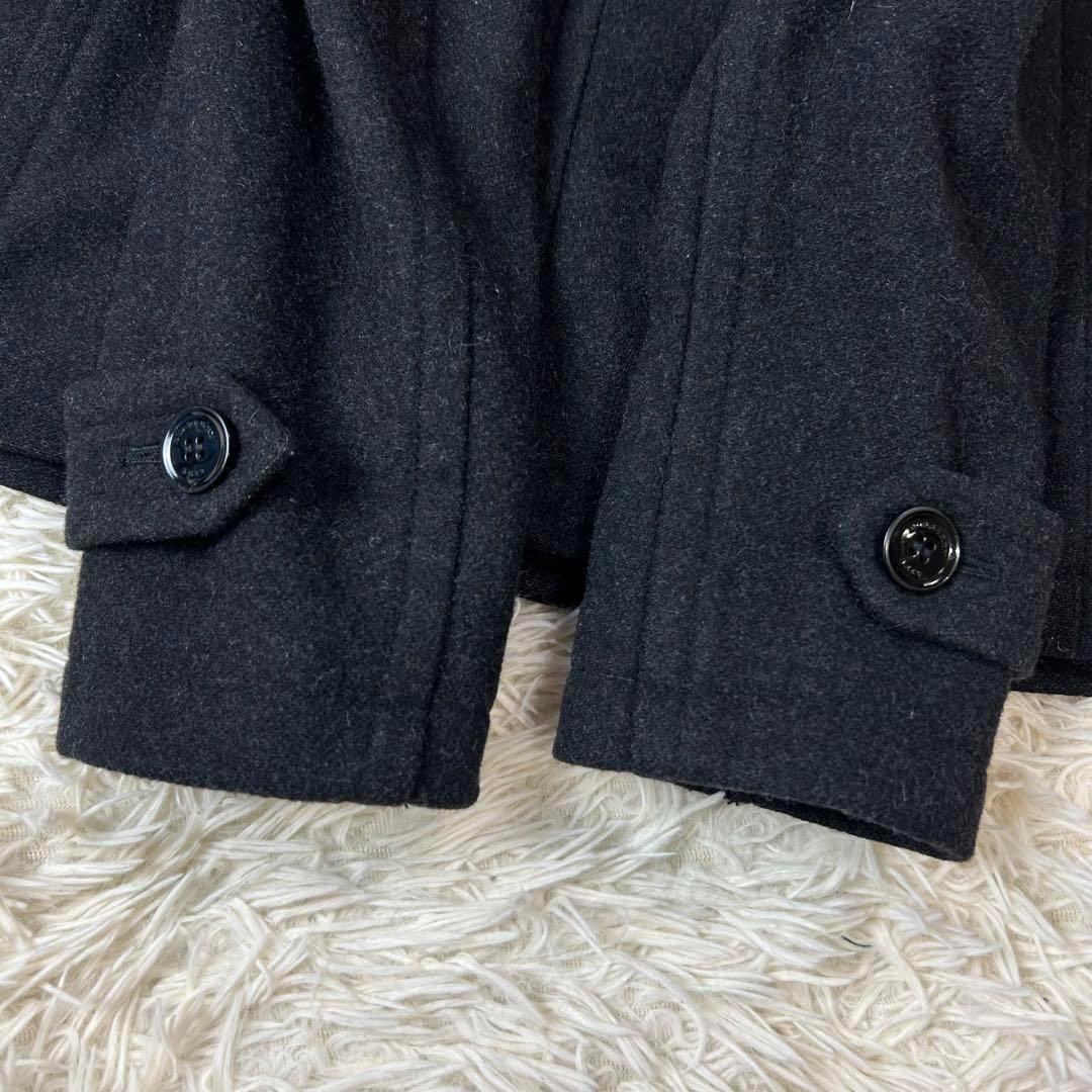 バーバリーブリット ウールコート メガチェック ステンカラー ブラック