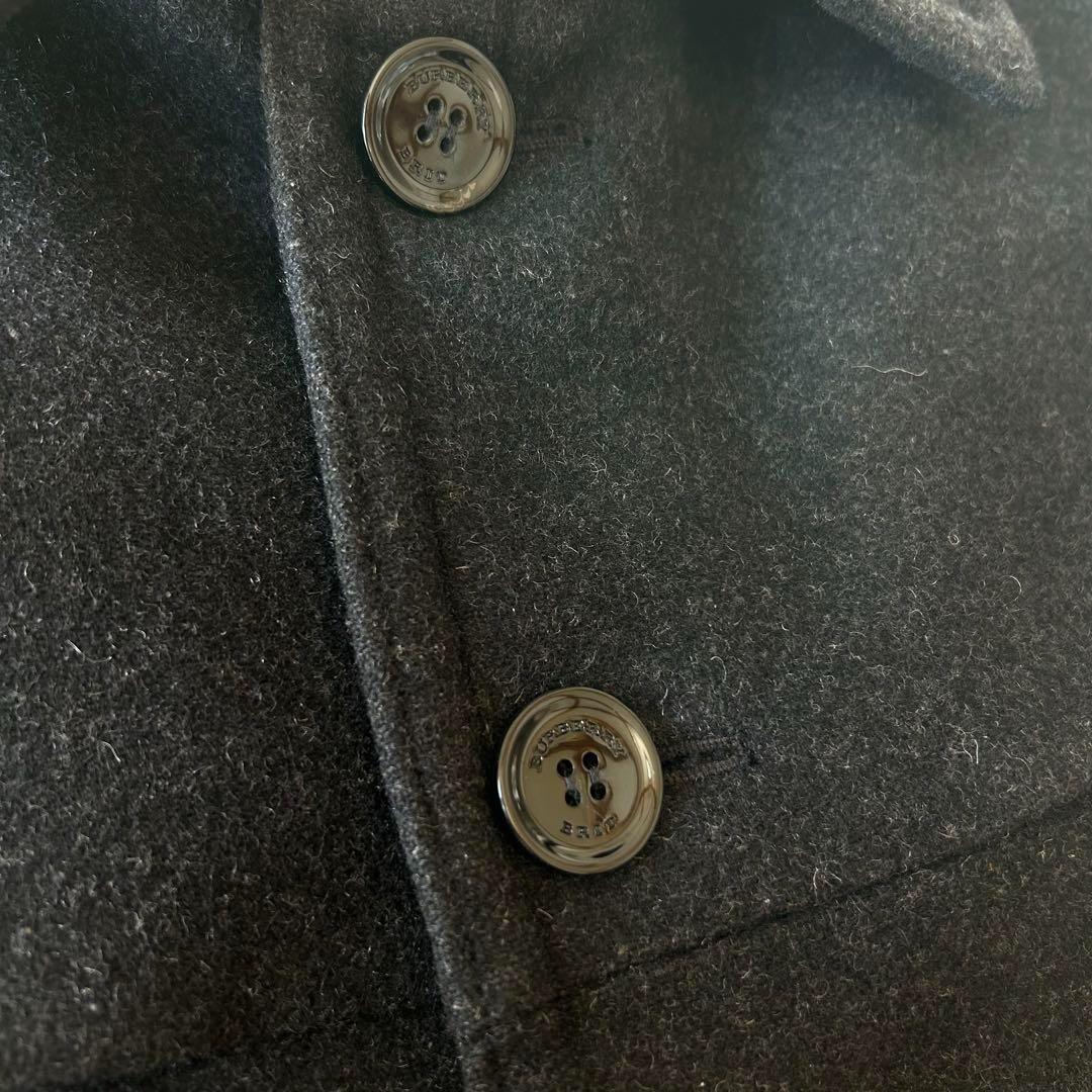 バーバリーブリット ウールコート メガチェック ステンカラー ブラック