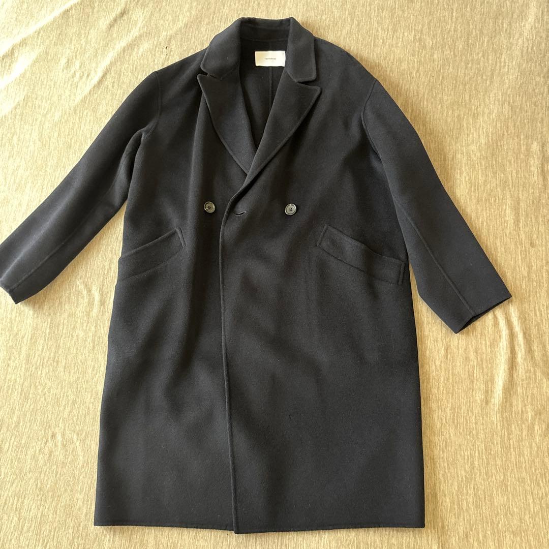 FRAMeWORK SUPER160sダブルブレストコート　ネイビー　36