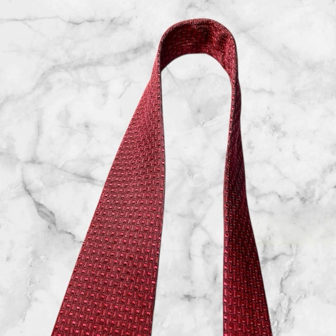 HERMES/エルメス ネクタイ ボルドー ソリッド H柄